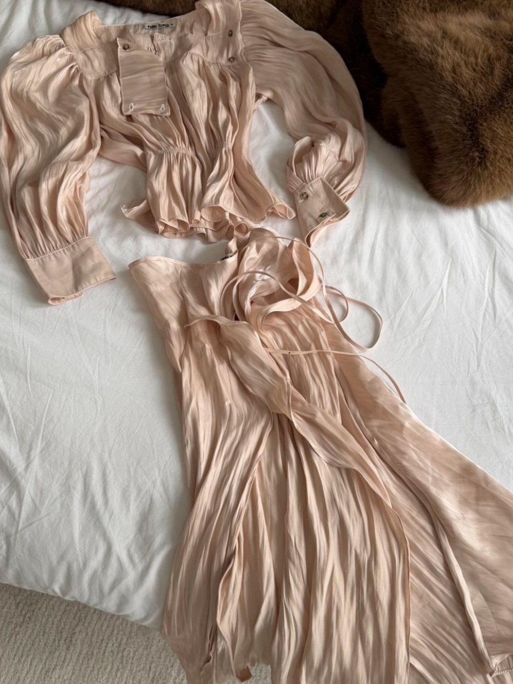 Ciao Lucia Blush Pink silk Two-Piece Set